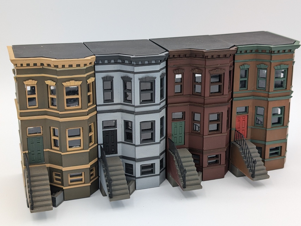 Brownstone Townhouse Model Kit HO-Scale (With Basement door)